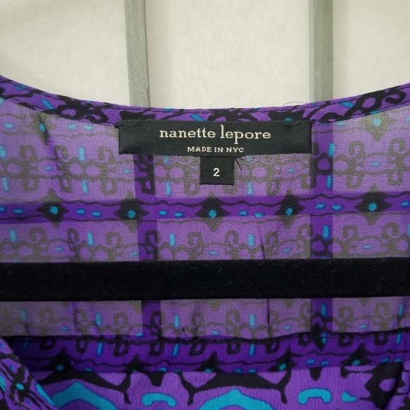 Nanette Lepore 100% Silk Made in USA Purple color in Size 2 - Picture 2 of 8